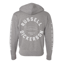 Signature logo grey hoodie back Russell Dickerson